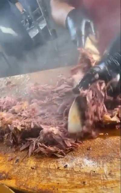 This pulled pork breaking down