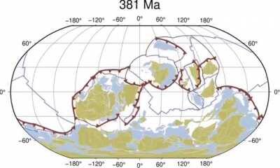 Tectonic plates shifting over the last billion years