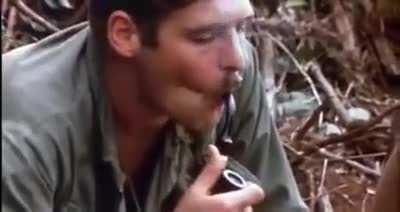 Soldiers 'shotgunning' weed in Vietnam, 1973