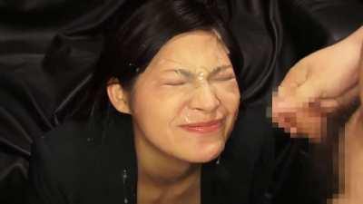 [/r/JapaneseFacials] Asian slut gets her face blasted with powerful facial and follow-up facial