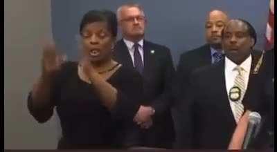 A woman who got arrested for being a Fake Sign Language interpreter