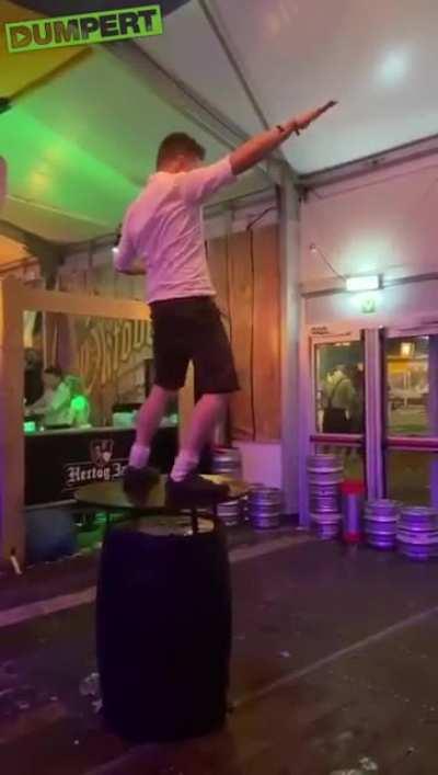 WCGW Jumping on a table while drunk