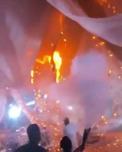 Fire breaks out at a wedding reception venue: