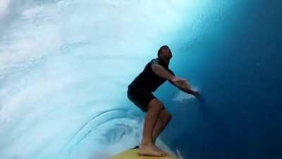 Australian Pro surfer Anthony Walsh gives an awesome point of view, while inside a 20 foot barrel.