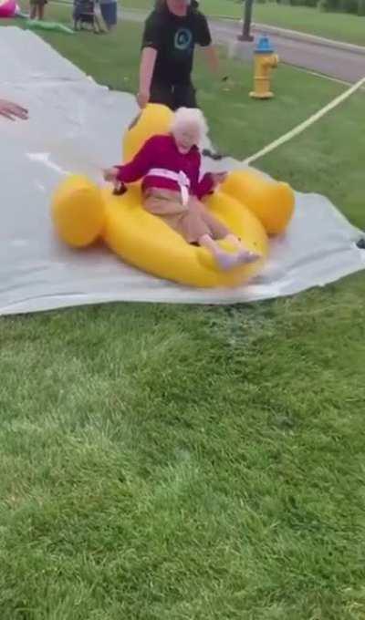 Assisted living facility slip and slide