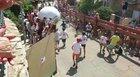 In Mataelpino, Spain they have the tradition of running in front of a huge ball. It used to weigh 200 kilos so the mayor this year decided to change it to 30 kilos so it would be safer. This year the mayor was hit with the ball and broke his clavicle.