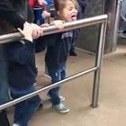 Letting your kids lick a railing that tons of people are going to touch