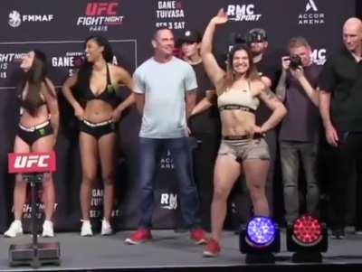 Ailin Perez Twerks At UFC Paris Weigh-Ins 🙈