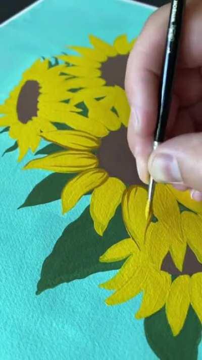 Painting Sunflowers Process