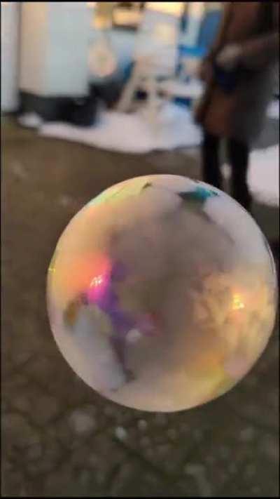 Blowing a bubble in freezing temperature