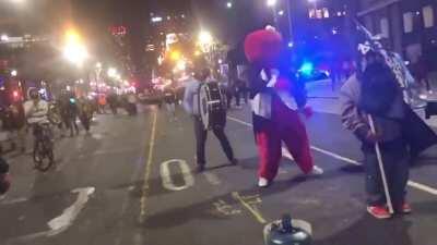 Philly Elmo is dancing at a protest demanding justice for Walter Wallace Jr.