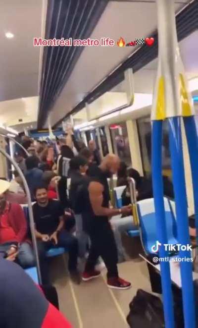 DJ decides to start a rave on a subway train.