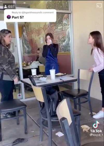 Standing up for the waitress