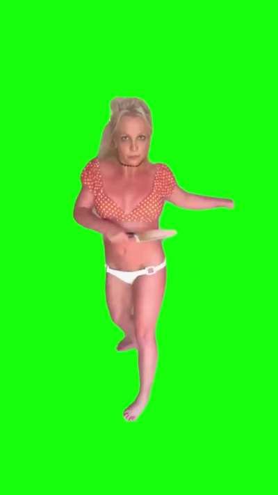 Britney Spears dancing with knives - green screen 