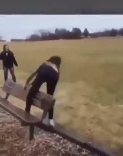 WCGW While trying to jump over a bench