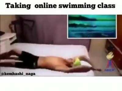 Online swimming class