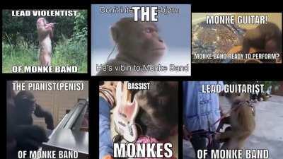 omg th monkes are going to play at your'e moms house tomoroe!!