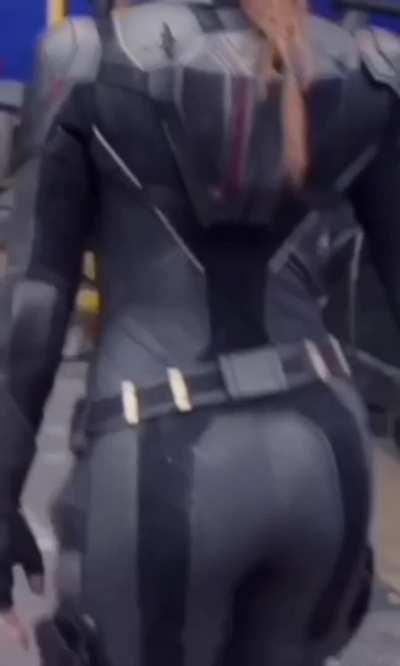 Obsessed with Scarlett Johansson’s ass in her tight black widow costume