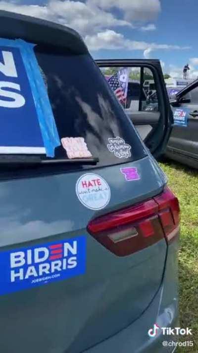 Safe Car Biden Rally (Including Socially-Distanced People Wearing Masks!)