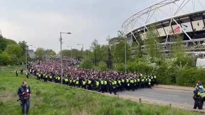 Eintracht Frankfurt fans at the London Stadium