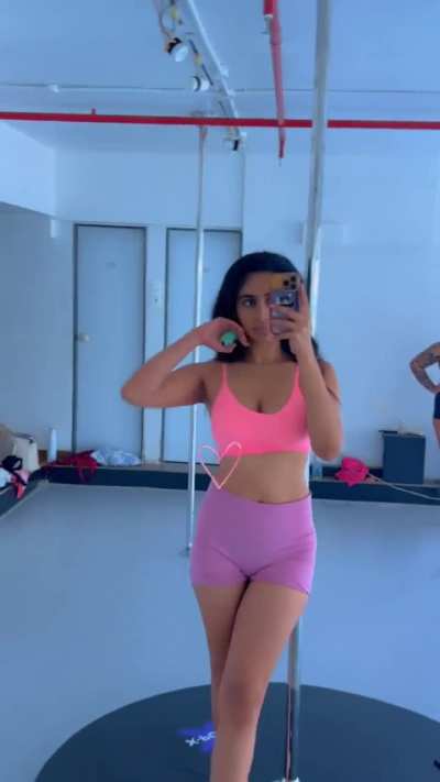 Deepti Sati in sports bra and shorts 