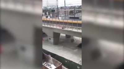 Man Slips And Fall Off A Crane