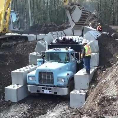 Making a tunnel with a truck