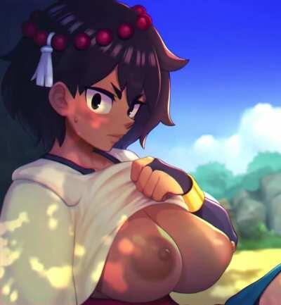 Ajna flashes her tits (Bajima Shouhei) [Indivisible]