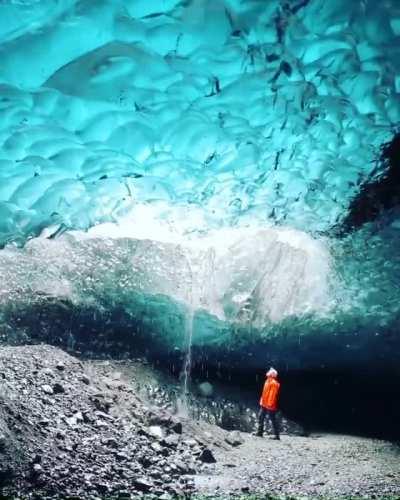 Under a Glacier in Iceland