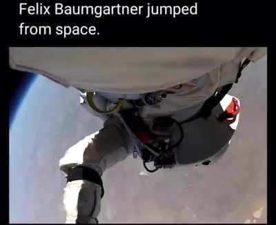 Felix Baumgartner jumping to earth from space