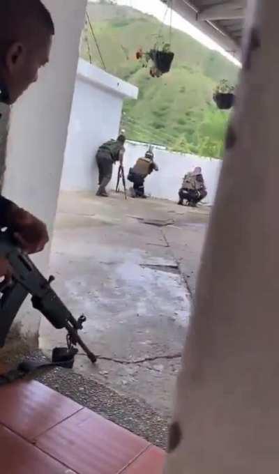 Police Command in the rural area of the municipality of Dagua, Valle del Cauca in Colombia, respond to shots carried out by guerrillas from the FARC dissidents. From 20/05/2024