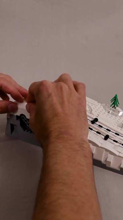 Building a ski slope and lift with Lego