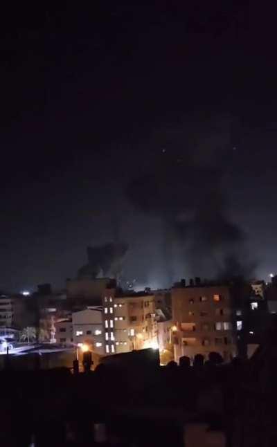 Israeli airstrikes in Northern Gaza moments ago.