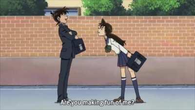 Funny and cute scene (Ran & Shinichi)