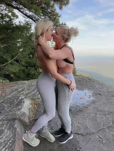 Two wild girls making out!