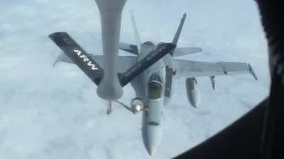 Refueling an F-18 over South America last week. 