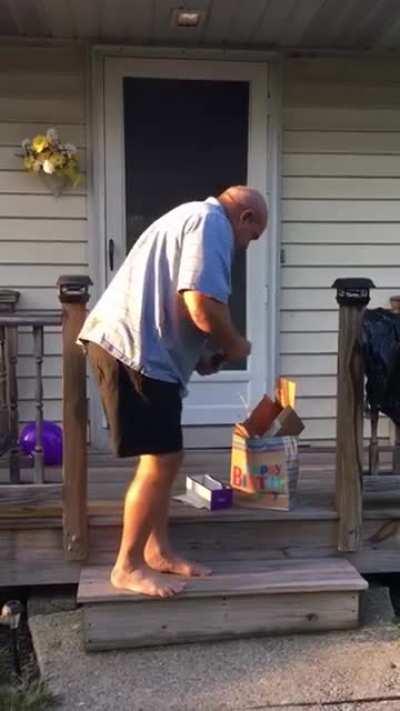 Colorblind born man see the world for the first time