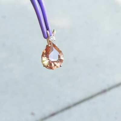 Set an Oregon sunstone in rose gold and a diamond. Traveled to the mines to find the rough stone.