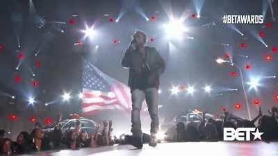 Kendrick Lamar’s 2015 BET Awards performance, every upload I’ve seen has been in bad quality so I figure it’d be appropriate to post here