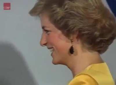 Princess Diana and Michael Jackson meeting for the first time at Wembley Stadium in London, 1988