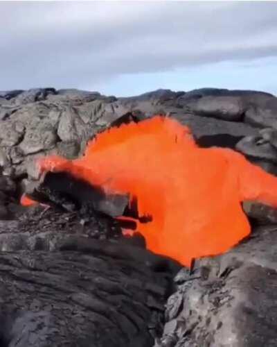 Lava breaking through