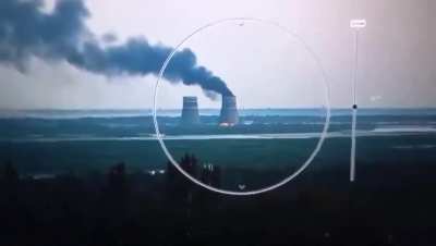 Russians have started a large fire in one of the cooling towers of the Zaporizhzhia Nuclear Power Plant.