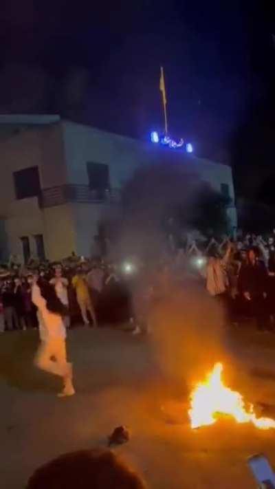 Iranian women burning their hijabs after a 22 year-old girl was killed by the “morality police”