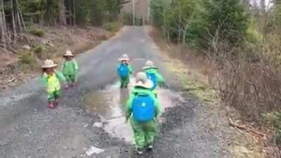 Happiness is finding a puddle big enough for all of your mates :)