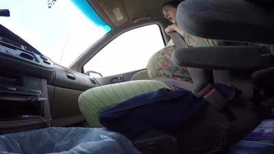 Woman gives birth inside car.