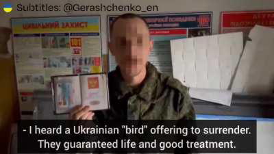 Ukrainian military used a drone with a loudspeaker to convince a Russian occupier to voluntarily lay down his arms and surrender