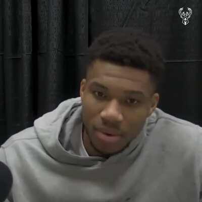 Giannis' reaction on being selected as the 1st pick on Team Lebron