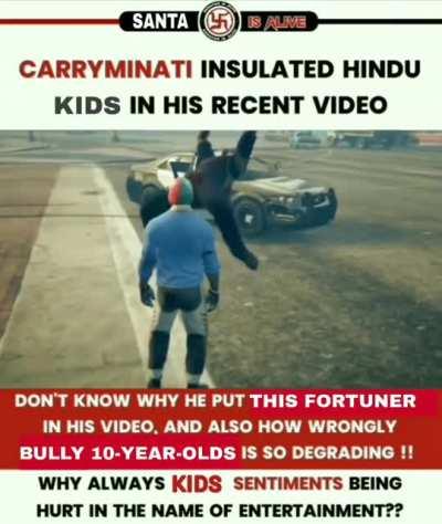 Anti-HinduKids CarryMinati, why he always insulate only hindu 10-yr-old kids 😠😠🚩🚩