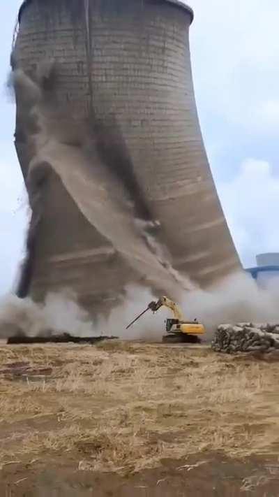 Cooling tower demolition