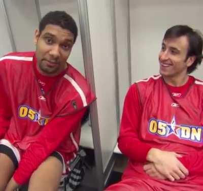 Manu and Timmy just before Manu's All-Star debut (2005)